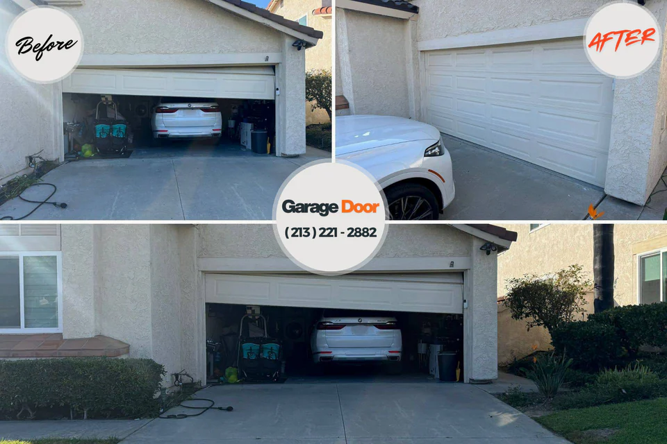 Before and after: garage door repair Uhrichsville, OH